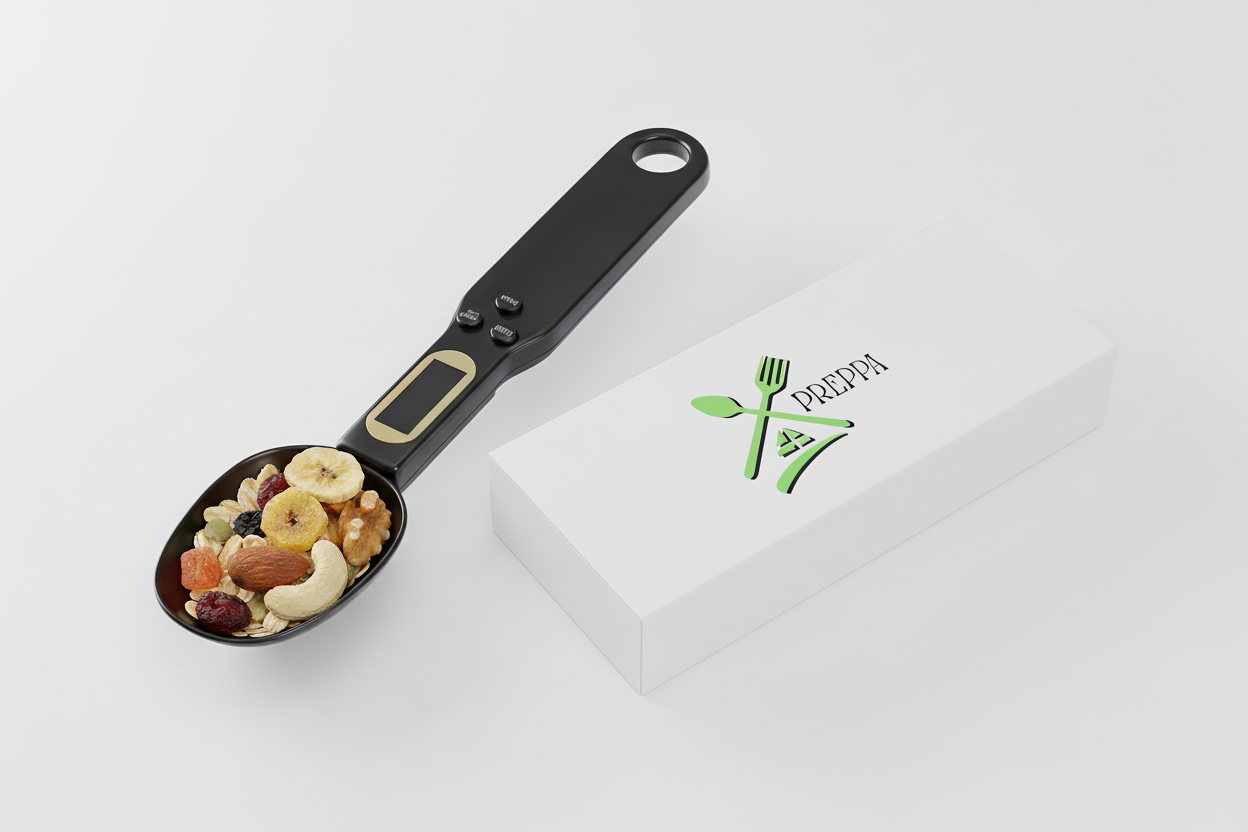 Black Preppa spoon scale with larger packaging box